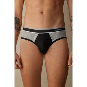 Intimissimi Slip in Cotone Superior Bicolour Uomo Nero Taglia 6