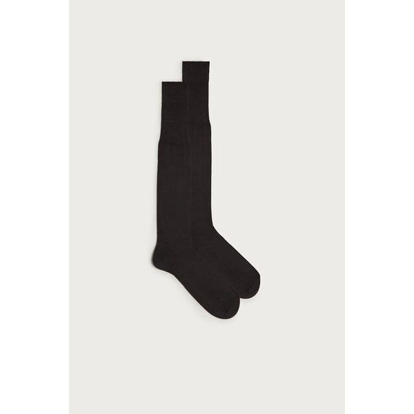 intimissimi calze lunghe in cashmere seta e cotone uomo grigio taglia 46-47