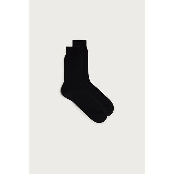 intimissimi calze corte in cotone filo di scozia rasato uomo nero taglia 46-47