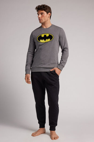 Intimissimi Pigiama Lungo DC Comics Batman in Cotone Uomo Grigio Scuro Taglia XXL