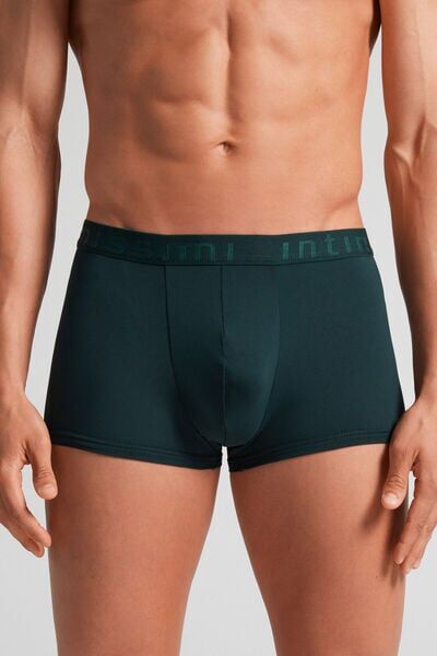 Intimissimi Boxer in Microfibra con Logo Uomo Verde Taglia 7