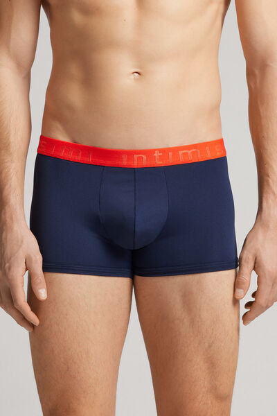 Intimissimi Boxer in Microfibra con Logo Uomo Blu Taglia 6