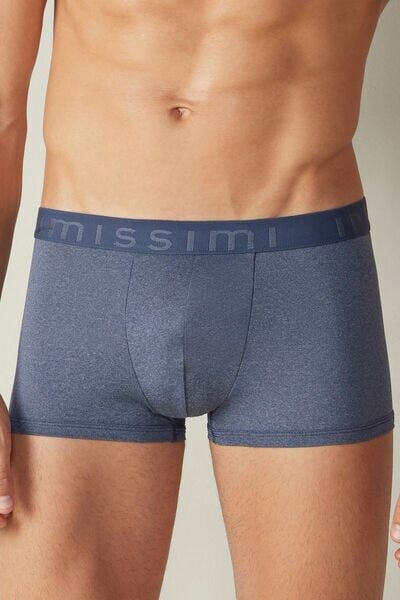 Intimissimi Boxer in Microfibra con Logo Uomo Blu Taglia 3