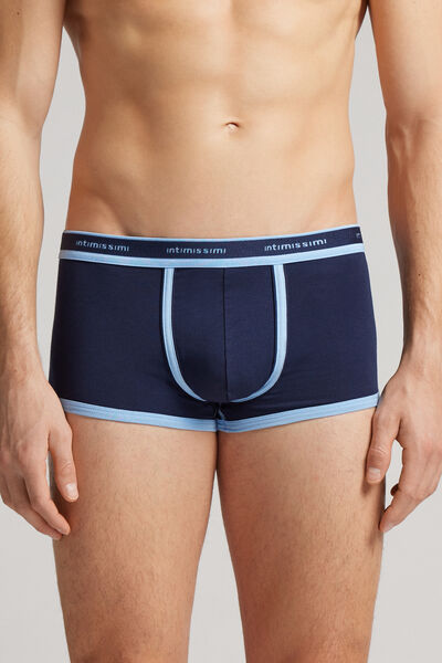 Intimissimi Boxer in Cotone Superior con Logo Uomo Blu Taglia 7