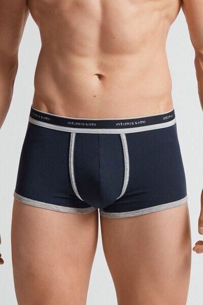 Intimissimi Boxer in Cotone Natural Fresh con Logo Uomo Blu Taglia 7