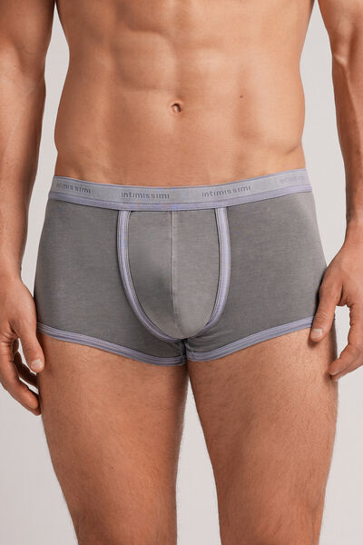 Intimissimi Boxer Washed Collection in Cotone Supima® Elasticizzato Uomo Grigio Taglia 7