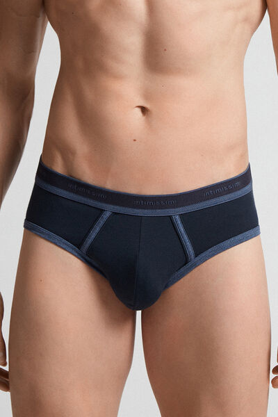 Intimissimi Slip in Cotone Superior con Logo Uomo Blu Taglia 3