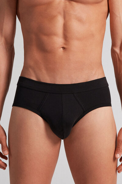 Intimissimi Slip in Cotone Natural Fresh Uomo Nero Taglia 7