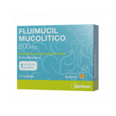 Zambon Fluimucil Mucolitico 600 mg granulato per sospensione orale 10 bustine