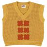 JELLYMALLOW Gilet In Maglia Con Fiori Giallo 4-5Y - 6-7Y - 8-9Y - 10-11Y