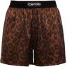 Tom Ford Boxer In Raso Di Seta Stampato Nero XXS - XS - S - M - L - XL