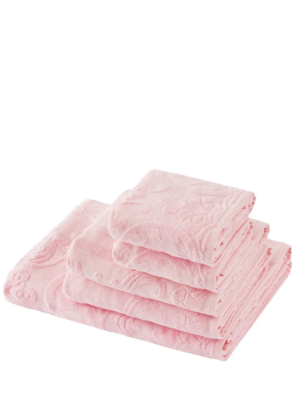 Dolce&Gabbana Set Of 5 Cotton Jacquard Towels Rosa 01
