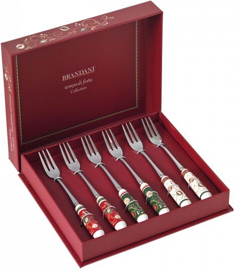 Brandani Gift Group FORCHETTINA SET 6 PEZZI INOX CON MANICO IN CERAMICA