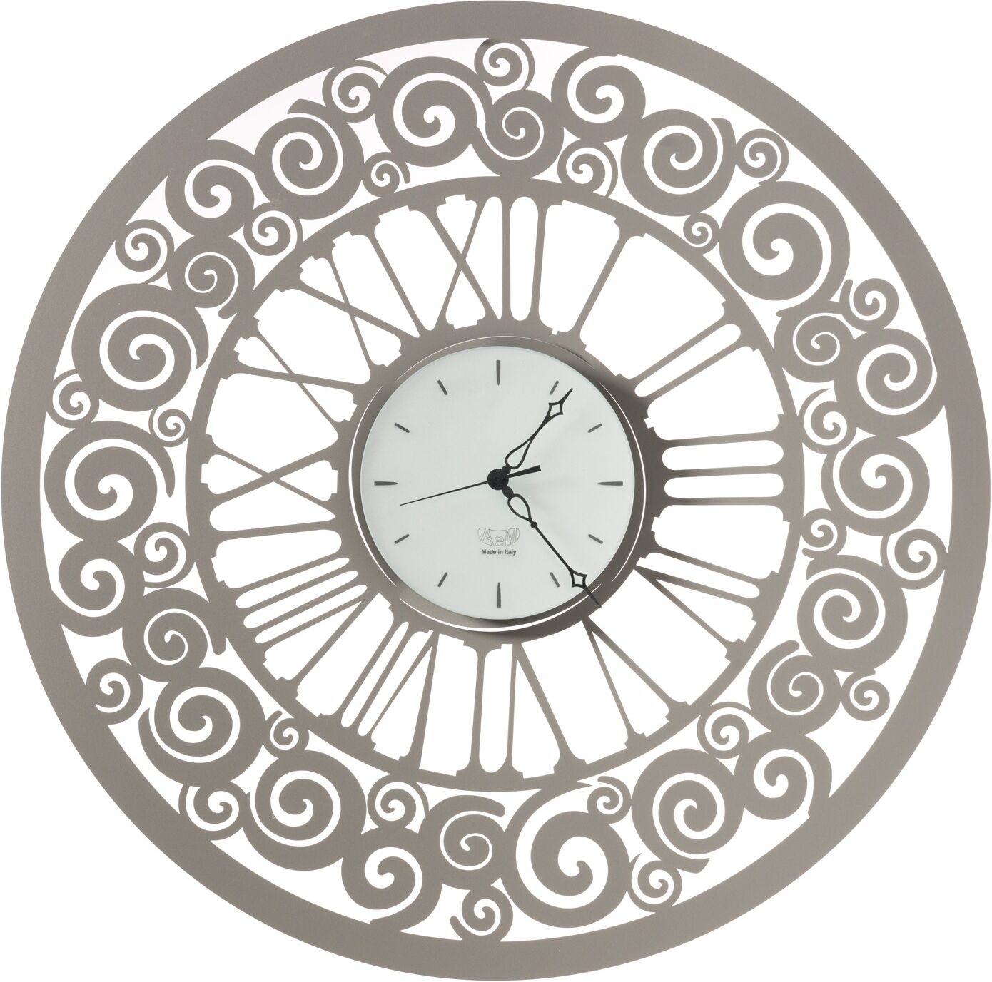 Casa Shop Orologio da parete con spirali Rococò Bianco marmo Casa Shop Orologio da parete con spirali Rococò Bianco marmo