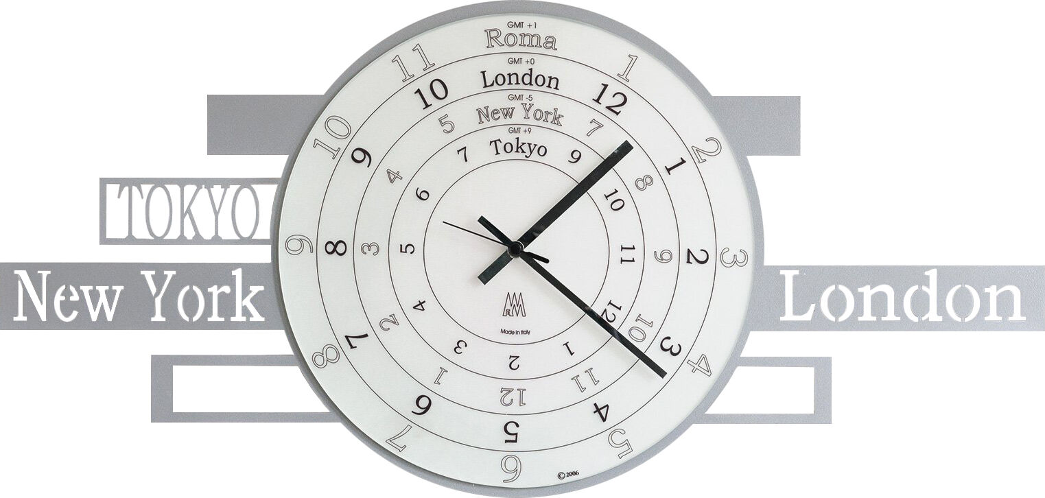 Casa Shop Orologio da parete cosmopolita Jet-Lag Alluminio Casa Shop Orologio da parete cosmopolita Jet-Lag Alluminio