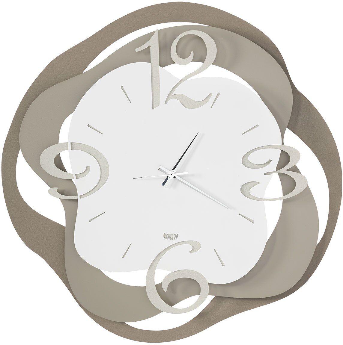 Casa Shop Orologio tridimensionale in stile contemporaneo Isotta Beige Sabbia Avorio e Bianco Casa Shop Orologio tridimensionale in stile contemporaneo Isotta Beige Sabbia Avorio e Bianco