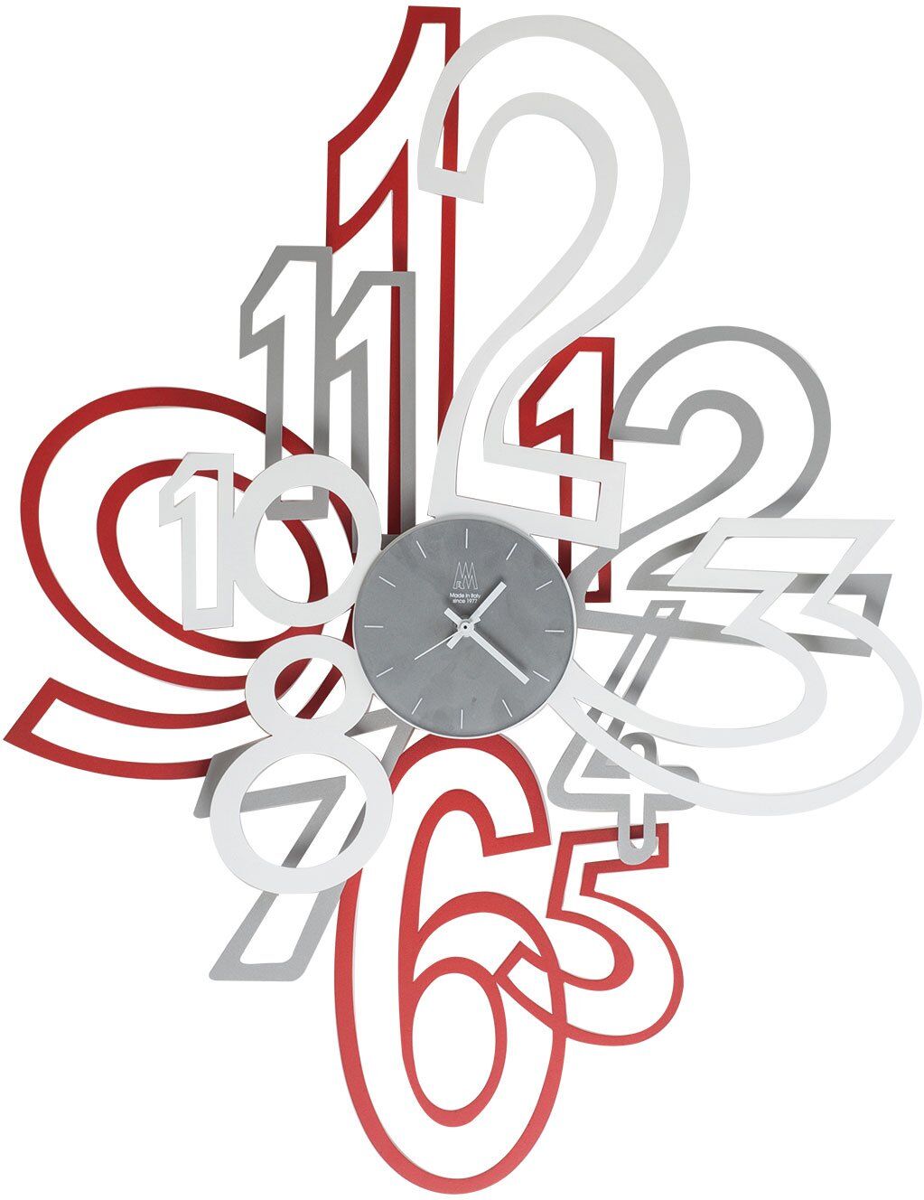 Casa Shop Orologio "Mimic" Alluminio Rosso e Bianco Casa Shop Orologio "Mimic" Alluminio Rosso e Bianco