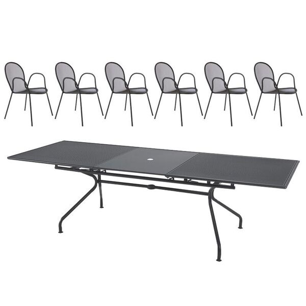 emu set  tavolo allungabile - athena -con 6 sedie