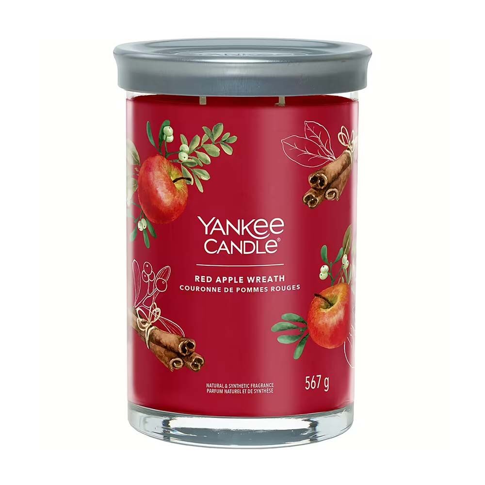 Yankee Candle Red Apple Wreath Candela Profumata Natalizia Tumbler Grande, 567g
