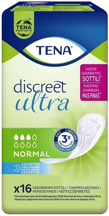 Tena Discreet - Ultra Normal Assorbente per incontinenza, 16 assorbenti