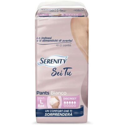 Serenity Pants Sei Tu Discreet Pannolone a Mutandina Taglia L, 8 pannoloni Serenity Pants Sei Tu Discreet Pannolone a Mutandina Taglia L, 8 pannoloni