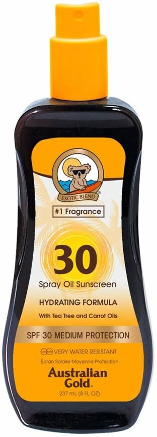 Australian Gold Spray Oil Olio Solare Spray con Olio di Carota SPF30, 237ml