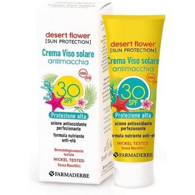 Farmaderbe Desert Flower - Crema Viso Solare Antimacchia SPF30, 50ml Farmaderbe Desert Flower - Crema Viso Solare Antimacchia SPF30, 50ml