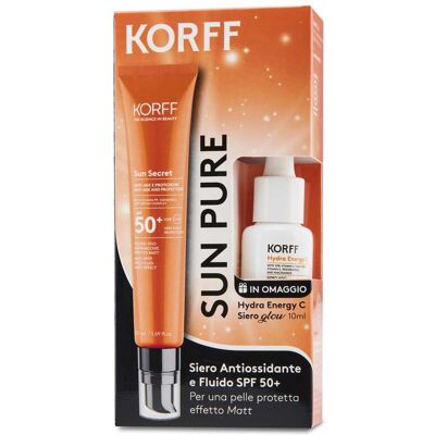 Korff Sun Pure Special Pack - Fluido Viso Antimacchie Effetto Matt SPF50+ 50ml + Siero Illuminante 10ml Korff Sun Pure Special Pack - Fluido Viso Antimacchie Effetto Matt SPF50+ 50ml + Siero Illuminante 10ml