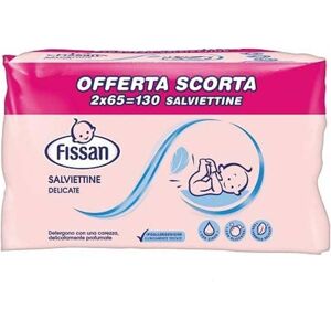 Fissan Baby Salviettine Delicate per il Cambio dei Bambini, 2 x 65 salviettine