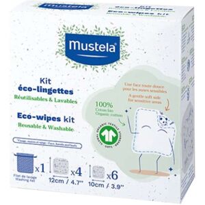 Mustela Kit Salviette Riutilizzabili Lavabili Viso Mani e Sederino, 10 Pezzi