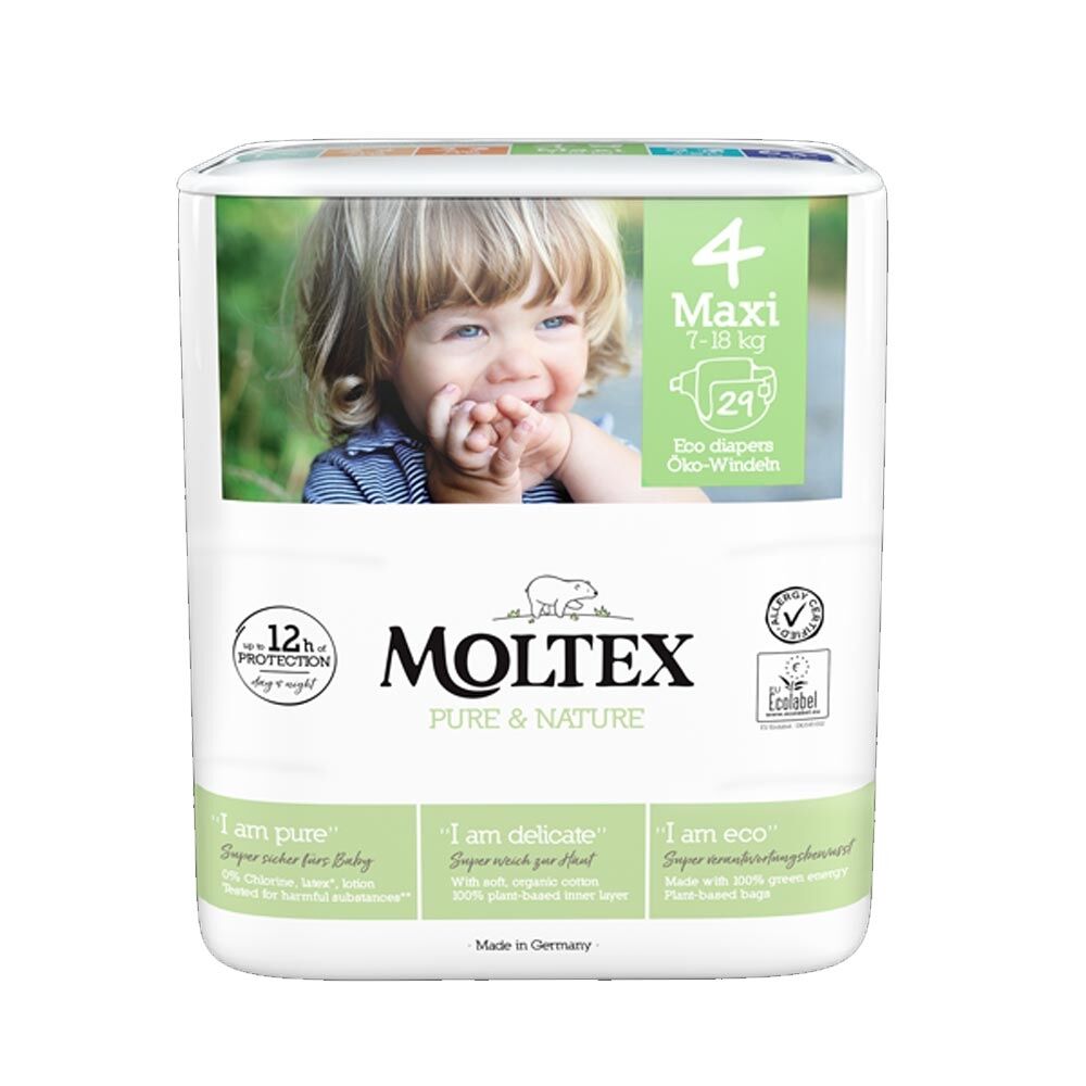 Moltex Pure & Nature - Pannolini Maxi Taglia 4 7-18 Kg, 29 pannolini