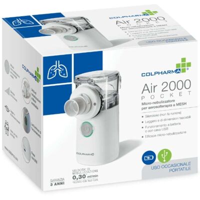 Colpharma Air 2000 Pocket Micro-Nebulizzatore per Aerosolterapia a MESH Colpharma Air 2000 Pocket Micro-Nebulizzatore per Aerosolterapia a MESH