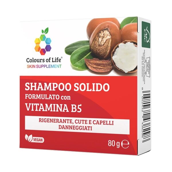 optima naturals colours of life - shampoo solido con vitamina b5, 80g