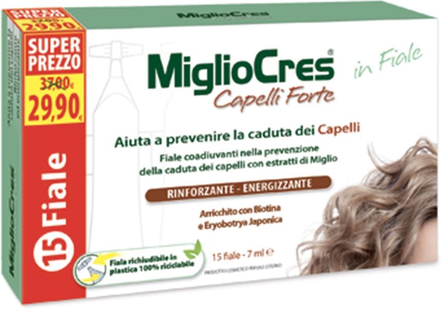 MiglioCres Capelli - Forte Trattamento Dermocosmetico in Fiale, 15 fiale