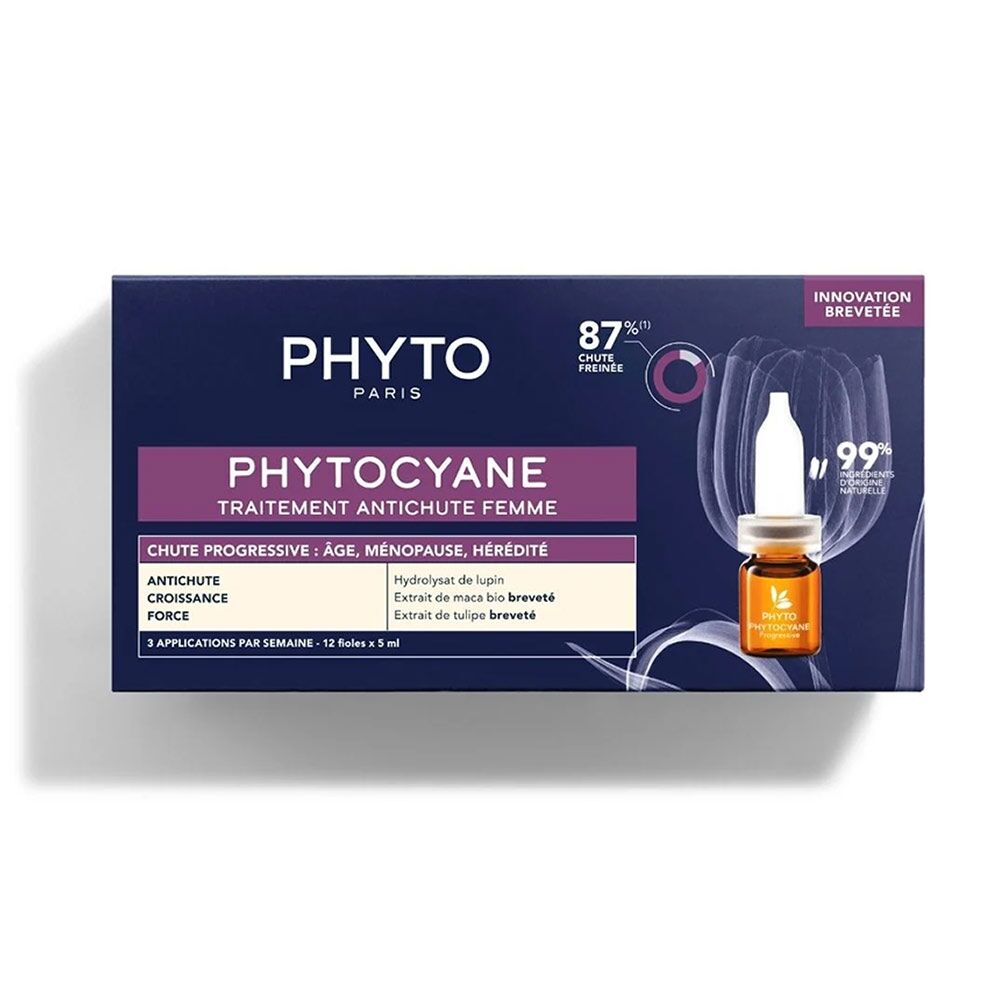 Phyto Phytocyane - Trattamento Anti-Caduta Progressiva Donna, 12 Fiale