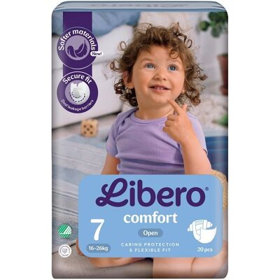 Libero Comfort 7 - Pannolini traspiranti per pelli sensibili da 16 a 26 kg, 20 pannolini Libero Comfort 7 - Pannolini traspiranti per pelli sensibili da 16 a 26 kg, 20 pannolini