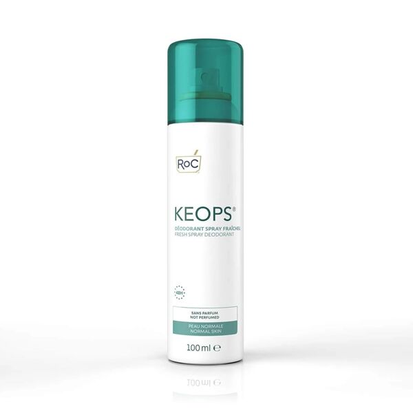 roc keops - deodorante spray fresco senza profumo efficacia 48h, 100ml