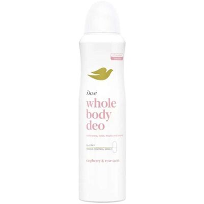 Dove Whole Body Deo Deodorante Spray in Crema Lampone e Rosa, 150ml Dove Whole Body Deo Deodorante Spray in Crema Lampone e Rosa, 150ml