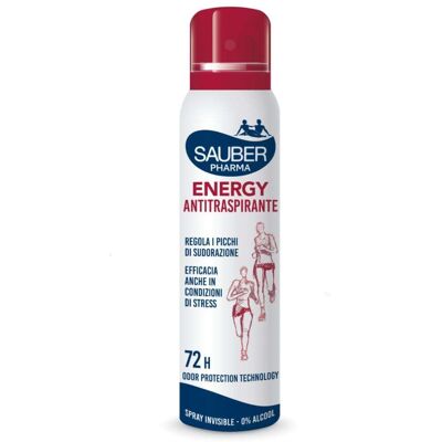 Sauber Deo 72h Energy - Deodorante spray antitraspirante per l'ipersudorazione, 150 ml Sauber Deo 72h Energy - Deodorante spray antitraspirante per l'ipersudorazione, 150 ml