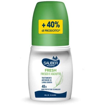 Sauber Deo 48h Fresh - Deodorante roll-on fresco e asciutto antiodore a lunga durata, 70 ml Sauber Deo 48h Fresh - Deodorante roll-on fresco e asciutto antiodore a lunga durata, 70 ml