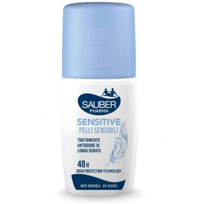 Sauber Deo 48h Sensitive - Deodorante vapo per le pelli sensibili e l'ipersudorazione, 90 ml Sauber Deo 48h Sensitive - Deodorante vapo per le pelli sensibili e l'ipersudorazione, 90 ml