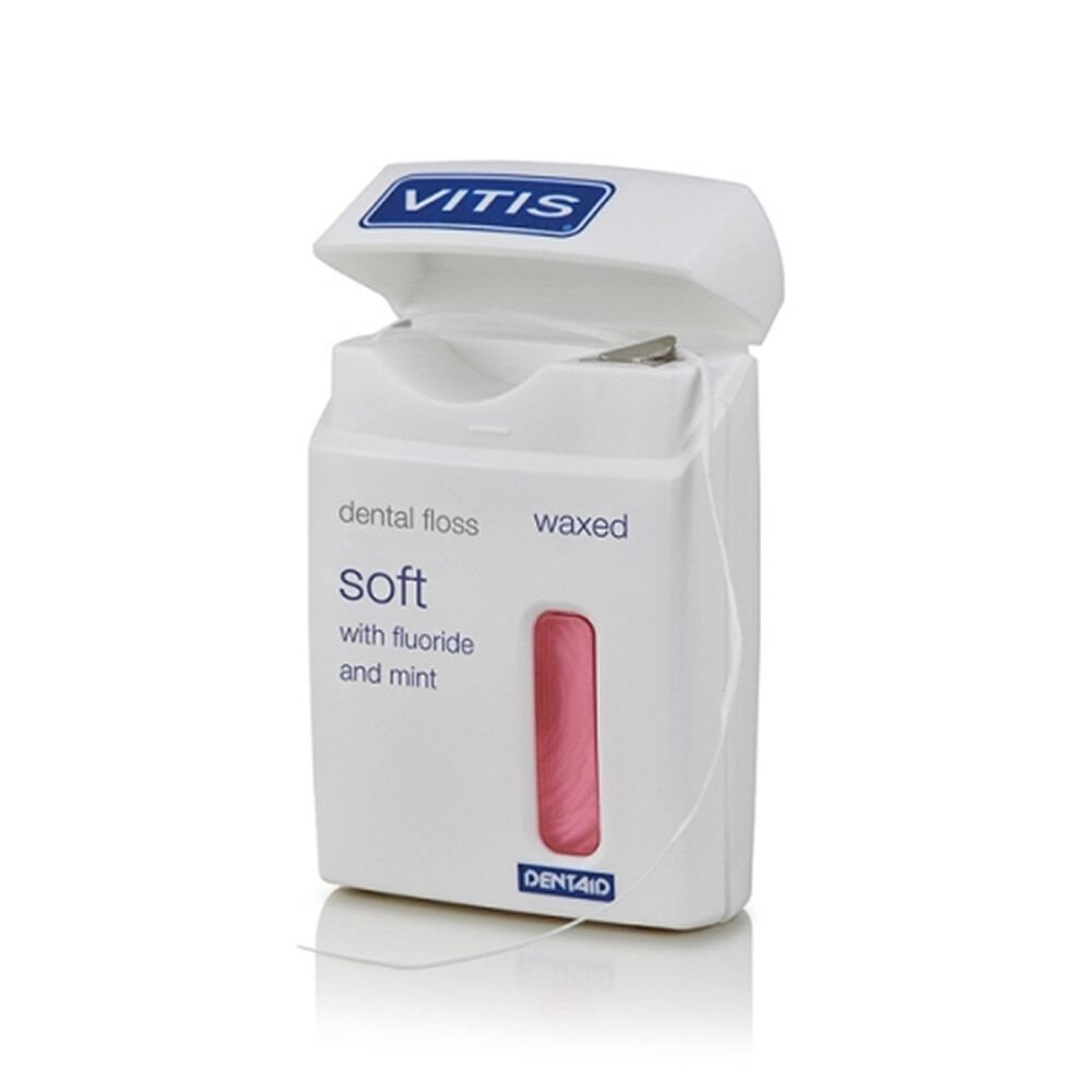 Vitis Dental Floss Soft con Cera Fluoro e Menta Filo Interdentale Cerato, 50m
