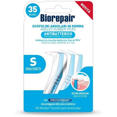 Biorepair Scovolini angolari in gomma con antibatterico per spazi stretti, 35 scovolini Biorepair Scovolini angolari in gomma con antibatterico per spazi stretti, 35 scovolini
