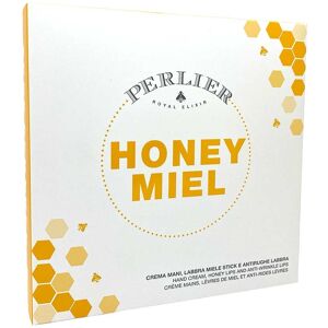 Perlier Honey - Cofanetto Crema Mani 100ml + Stick 5.5ml + Antirughe Labbra 15ml