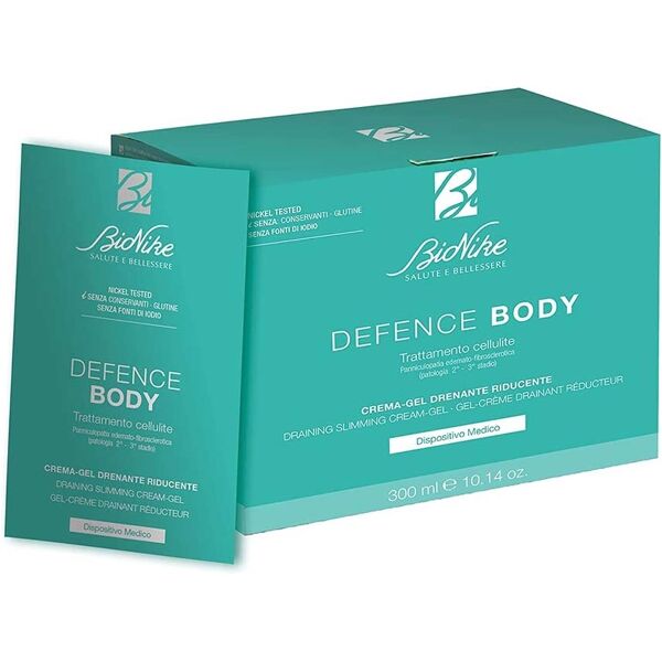 bionike defence body - crema gel drenante riducente, 30 bustine monodose da 10ml