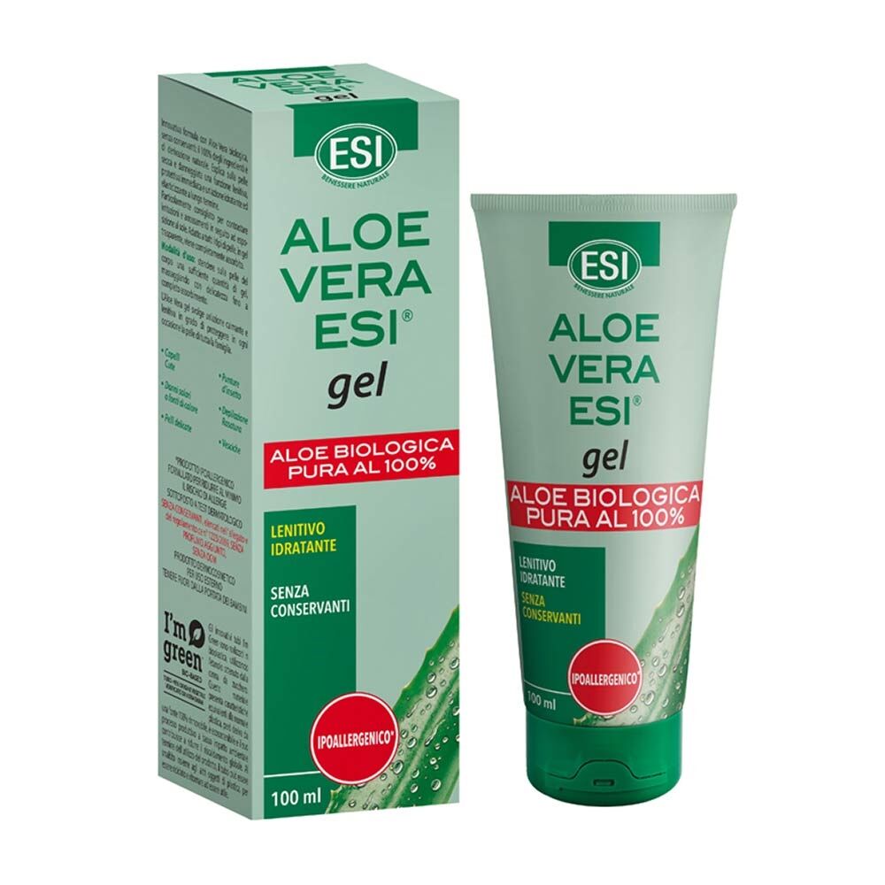 ESI Aloe Vera Gel - Gel Puro al 100% Idratante e Nutriente per la Pelle, 100ml