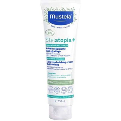 Mustela Stelatopia+ - Crema Relipidante e Anti-Prurito BIO Pelle Atopica, 150ml Mustela Stelatopia+ - Crema Relipidante e Anti-Prurito BIO Pelle Atopica, 150ml