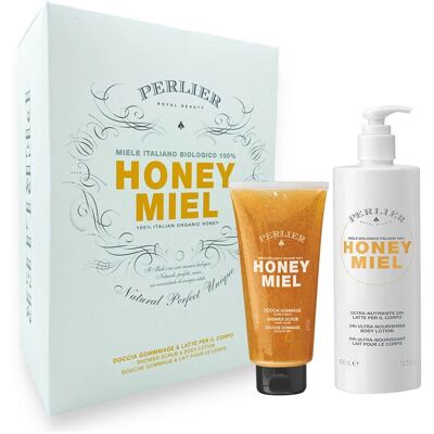 Perlier Honey - Cofanetto Doccia Gommage 250ml + Latte per il Corpo 400ml Perlier Honey - Cofanetto Doccia Gommage 250ml + Latte per il Corpo 400ml