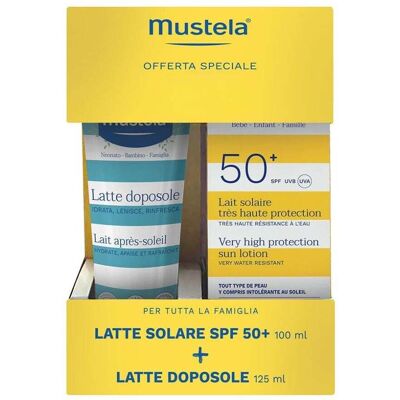 Mustela Solare e doposole - Set di creme ad azione fotoprotettiva e lenitiva, 2 tubi da 100 ml Mustela Solare e doposole - Set di creme ad azione fotoprotettiva e lenitiva, 2 tubi da 100 ml