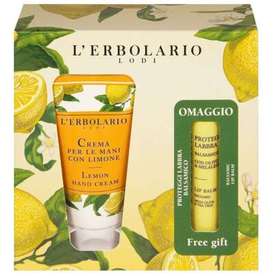 L'Erbolario Cofanetto Limone Kit idratante per le mani e le labbra crema 75 ml e stick 4,5 ml L'Erbolario Cofanetto Limone Kit idratante per le mani e le labbra crema 75 ml e stick 4,5 ml